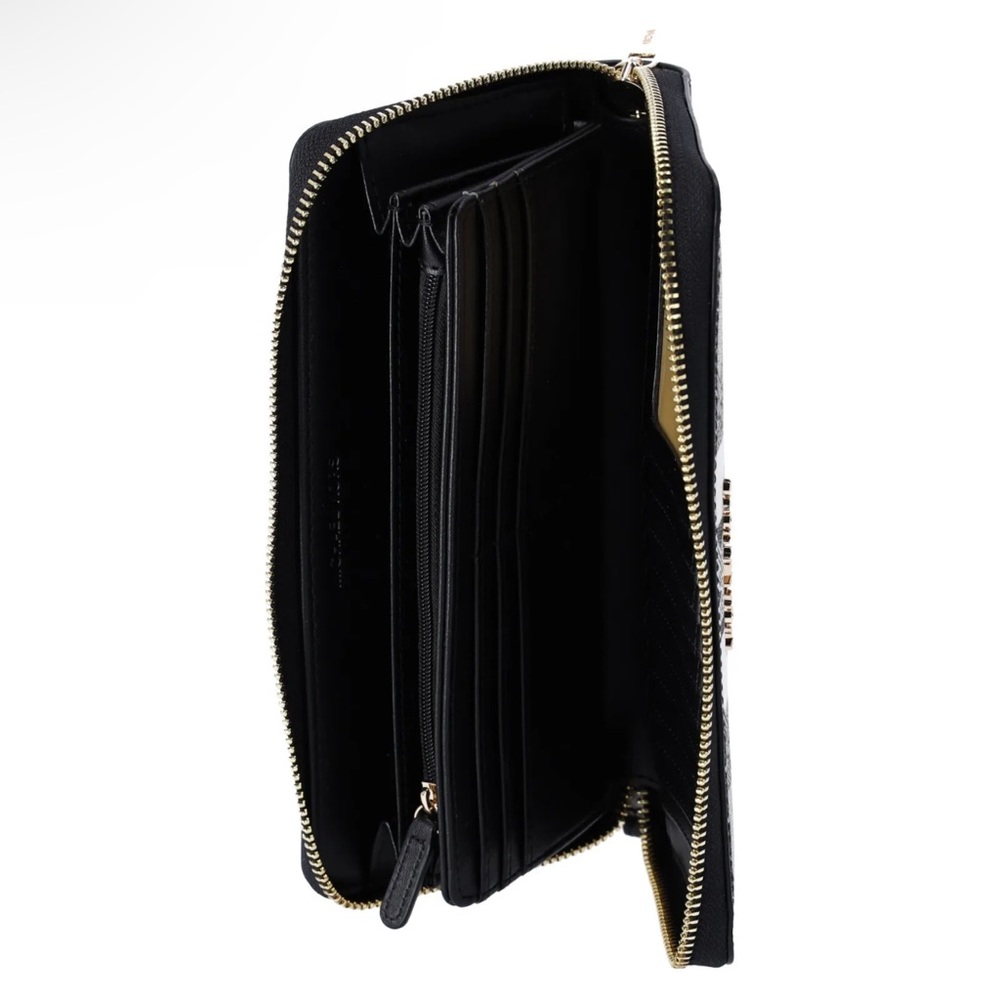Michael Kors Jet Set Travel Large Continental Jacquard Wallet MK Black Multi - Picture 6 of 6